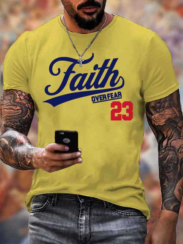Faith Over Fear Jesus God Christian Cotton T-Shirt