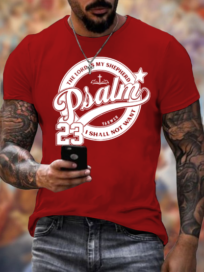 The Lord Is My Shepherd Jesus God Christian Cotton T-Shirt