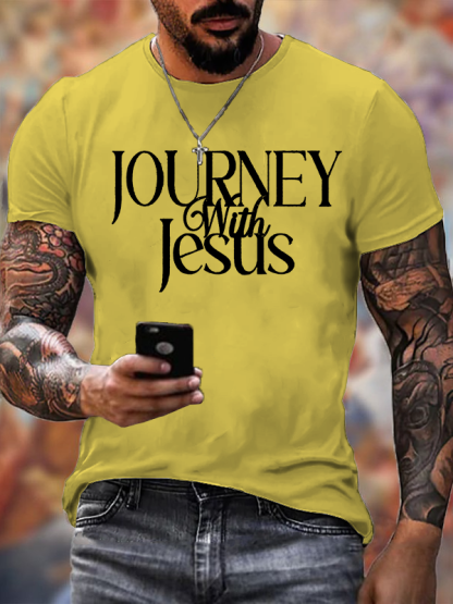 Journey With Jesus Jesus God Christian Cotton T-Shirt