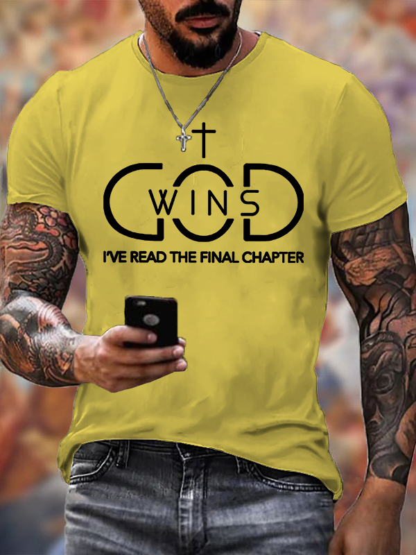 God Wins Jesus God Christian Cotton T-Shirt