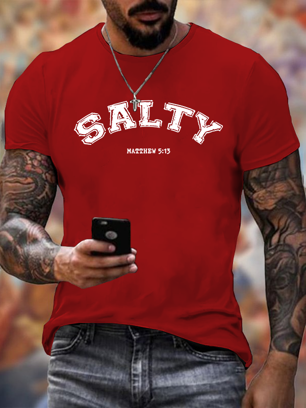 Salty Jesus God Christian Cotton T-Shirt