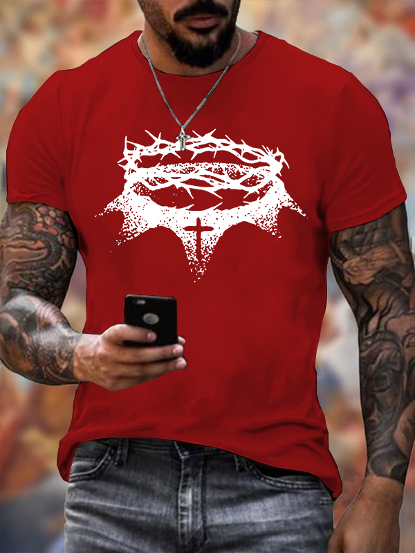 Crown of Thorns Jesus God Christian Cotton T-Shirt