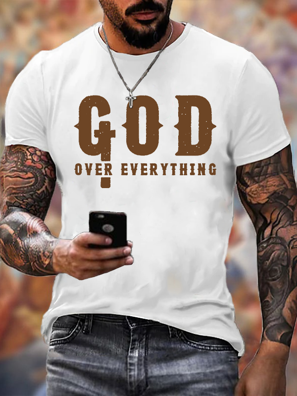 God over Everything Jesus God Christian Cotton T-Shirt