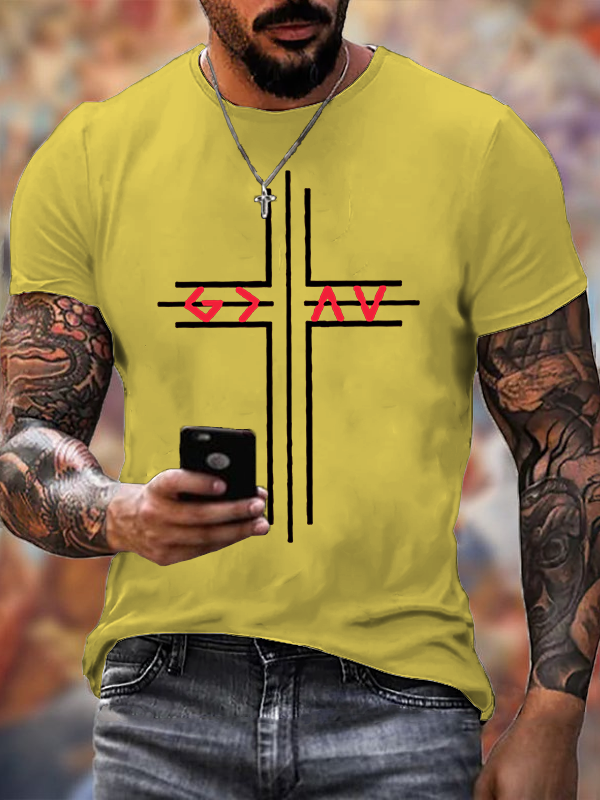 God Is Greater Than The Highs And Lows Christian Cotton T-Shirt