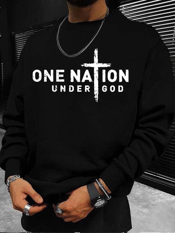 One Nation Under God Cross Christian Sweatshirt