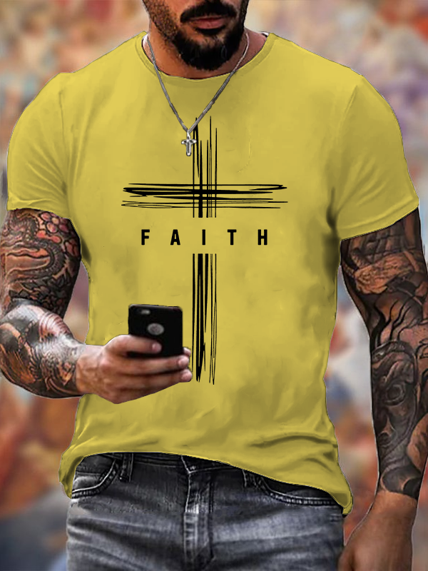 Faith Cross  Jesus God Christian Cotton T-Shirt