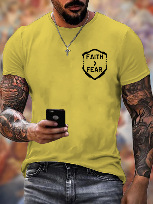 Faith > Fear Jesus God Christian Cotton T-Shirt