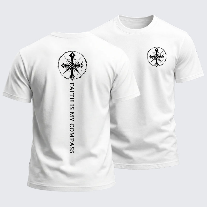 Heavyweight Cotton Tee -Faith Is My Compass
