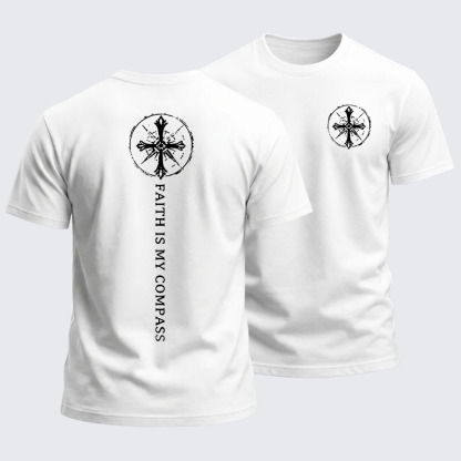 Heavyweight Cotton Tee -Faith Is My Compass