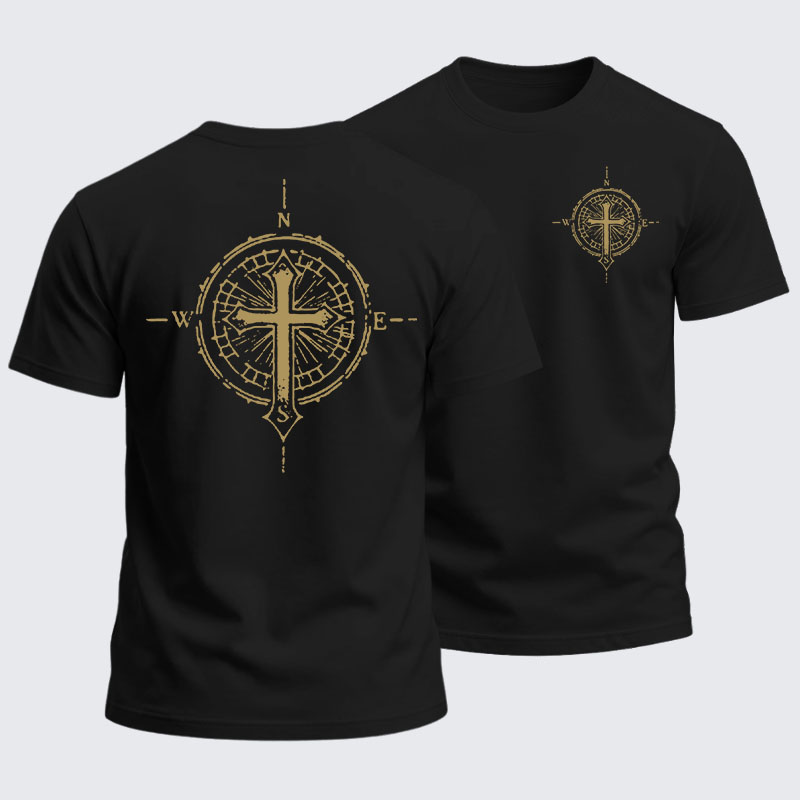 Heavyweight Cotton Tee -Cross Compass