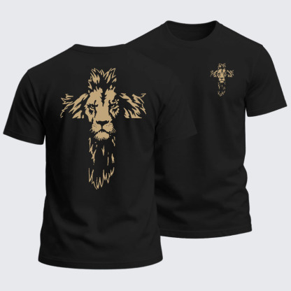 Heavyweight Cotton Tee -Lion Cross
