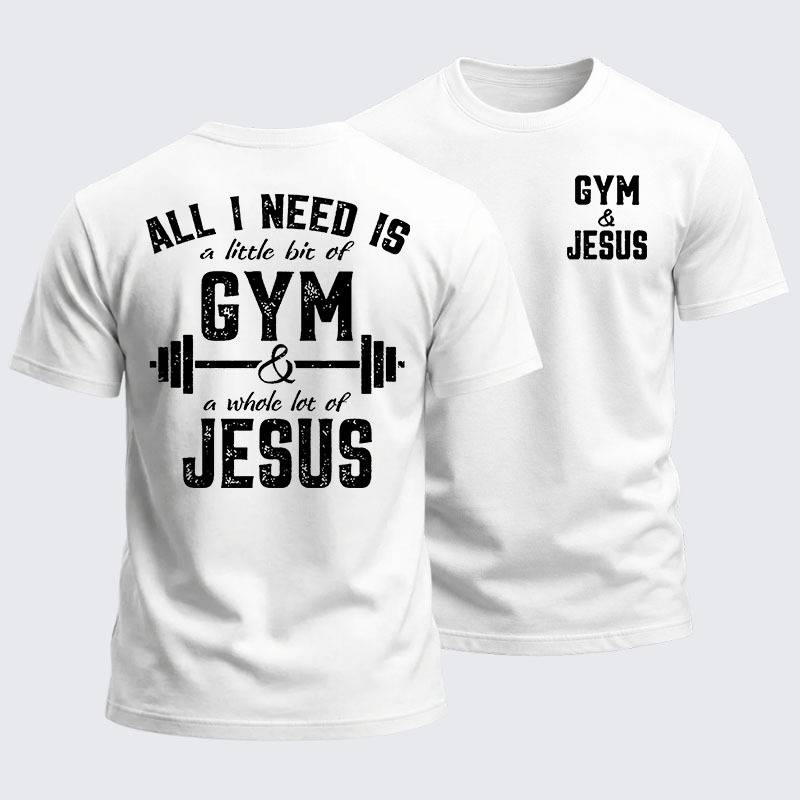 Heavyweight Cotton Tee -Gym and Jesus