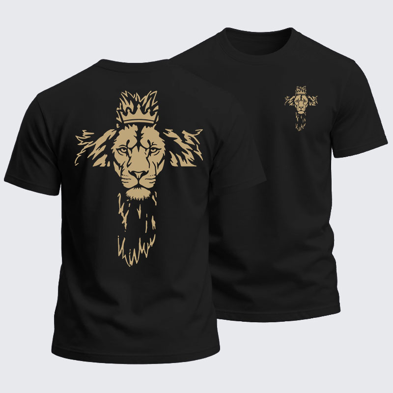 Heavyweight Cotton Tee -Lion Cross