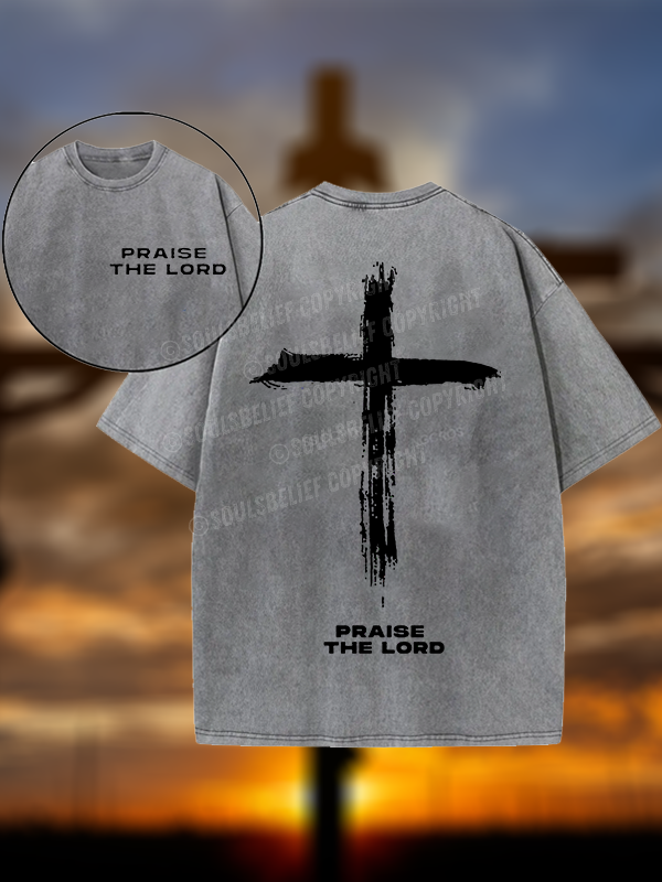 Praise The Lord Christian Washed T-Shirt