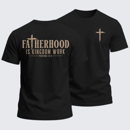 Heavyweight Cotton Tee - Fatherhood is Kingdom Work