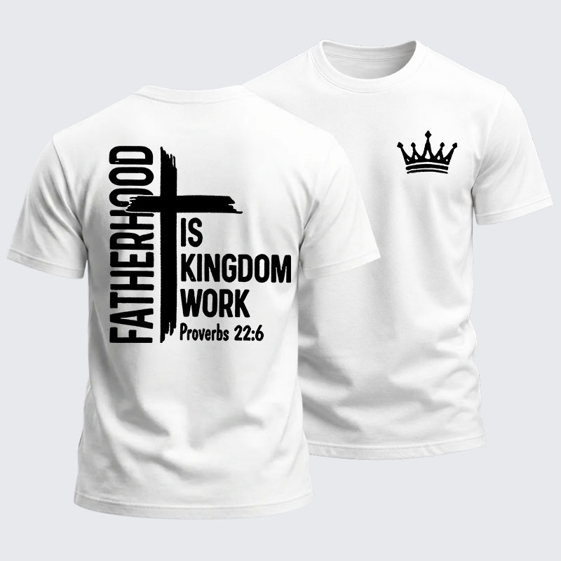 Heavyweight Cotton Tee - Fatherhood is Kingdom Work