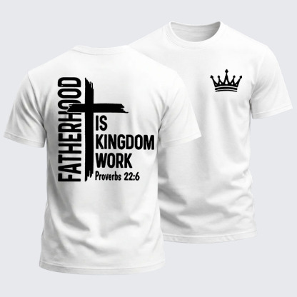 Heavyweight Cotton Tee - Fatherhood is Kingdom Work