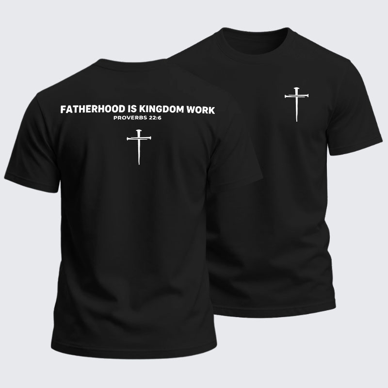 Heavyweight Cotton Tee - Fatherhood is Kingdom Work