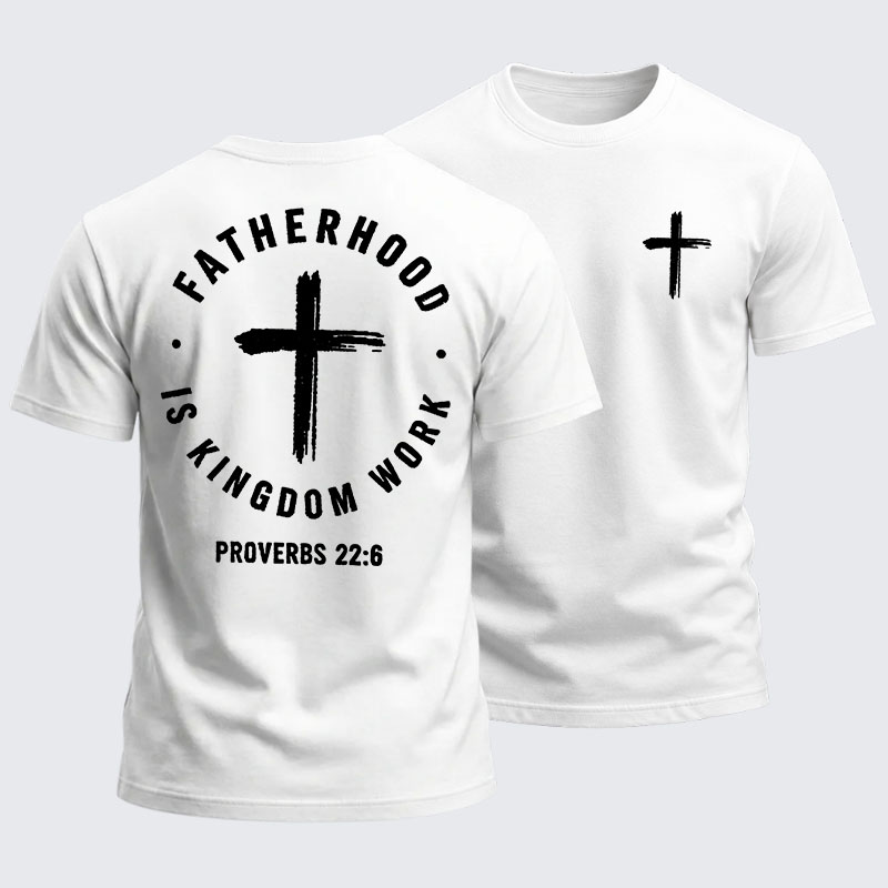Heavyweight Cotton Tee - Fatherhood is Kingdom Work
