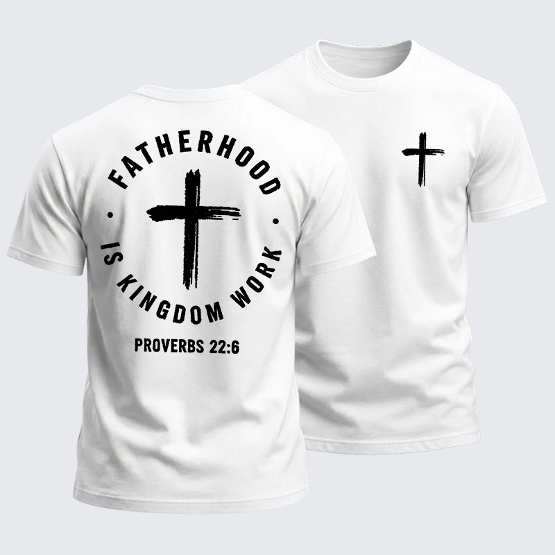 Heavyweight Cotton Tee - Fatherhood is Kingdom Work