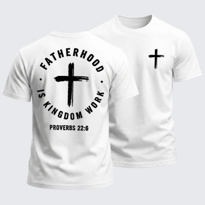 Heavyweight Cotton Tee - Fatherhood is Kingdom Work