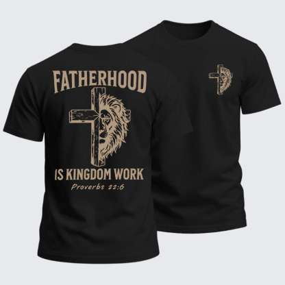 Heavyweight Cotton Tee - Fatherhood is Kingdom Work