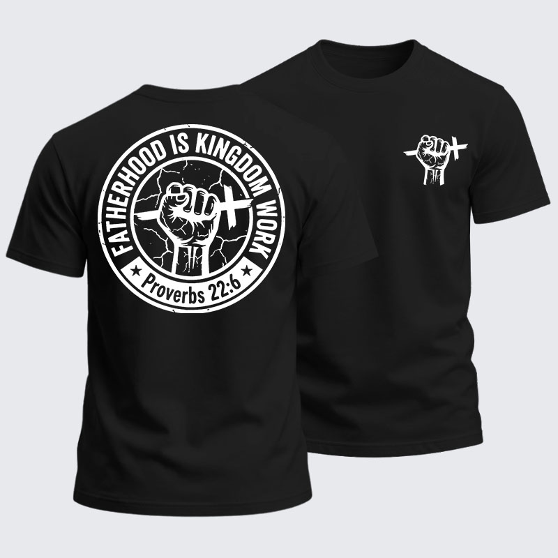 Heavyweight Cotton Tee - Fatherhood is Kingdom Work