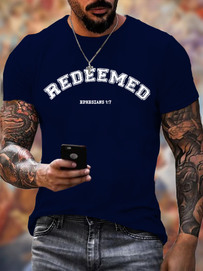 Redeemed Jesus God Christian Cotton T-Shirt