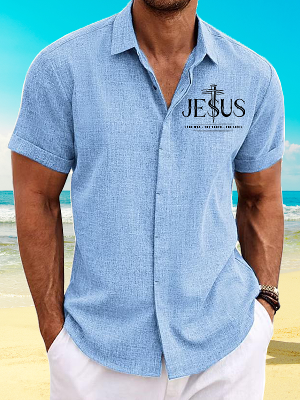 Jesus The Way The Truth The Life Jesus God  Christian Short Sleeve Shirt