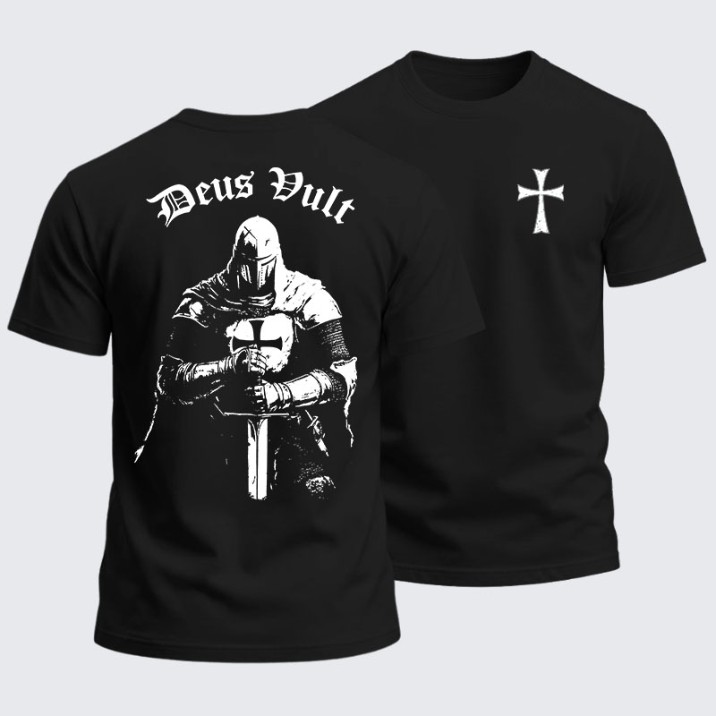Heavyweight Cotton Tee - Deus Vult