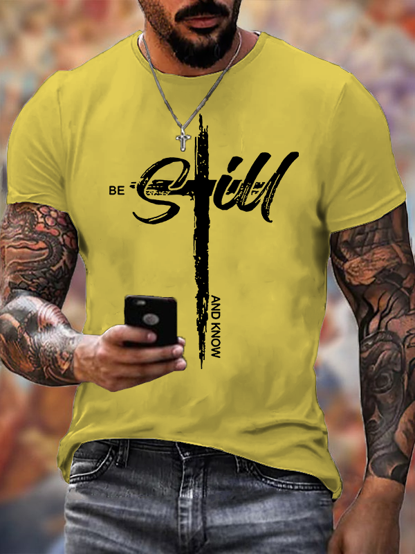 Be Still and Know Jesus God Christian Cotton T-Shirt