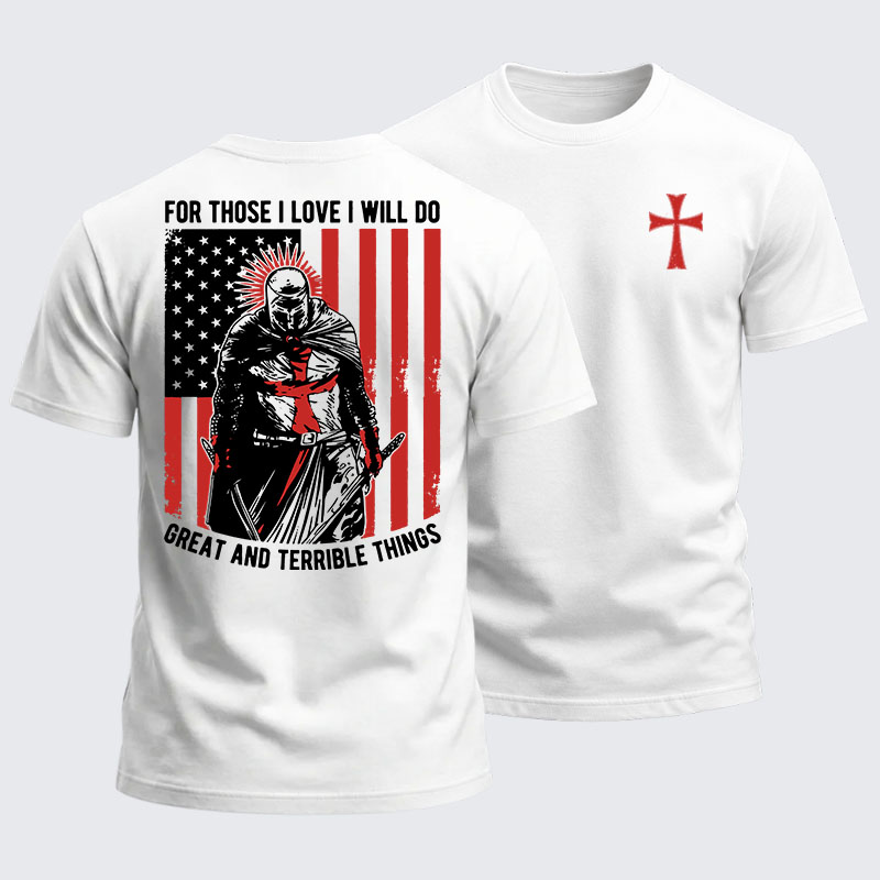 Heavyweight Cotton Tee -  Knights Templar Crusader