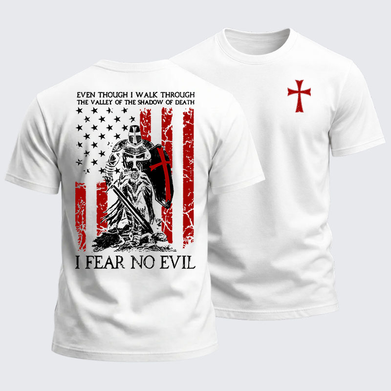 Heavyweight Cotton Tee -  Knights Templar  I Fear No Evil