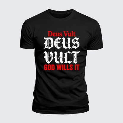 Luxe Mercerized Cotton Tee - Deus Vult: God Wills It