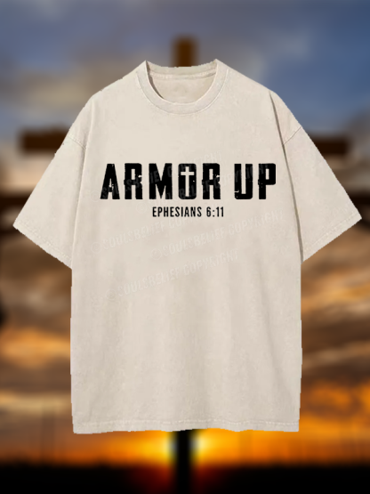 Armor Up Christian Washed T-Shirt