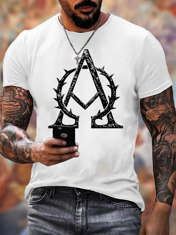 Alpha and Omega Jesus God Christian Cotton T-Shirt