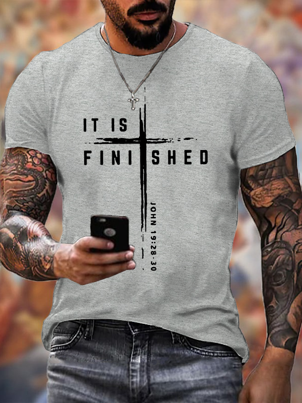 It Is Finished Jesus God Christian Cotton T-Shirt