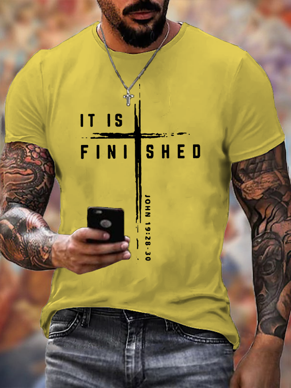 It Is Finished Jesus God Christian Cotton T-Shirt