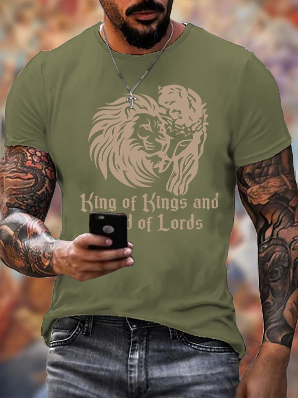 King of Kings and Lord of Lords Jesus God Christian Cotton T-Shirt