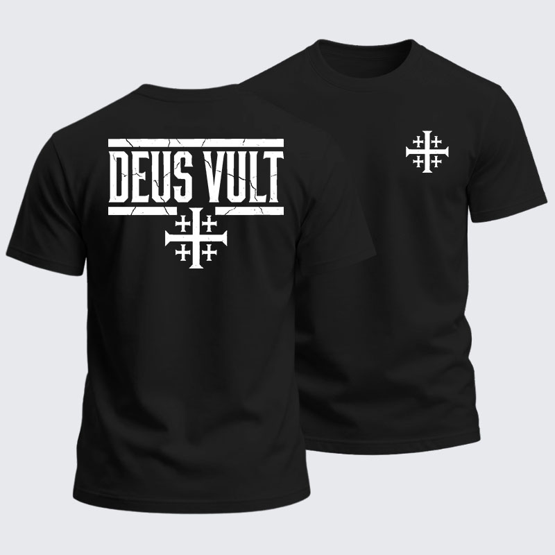 Heavyweight Cotton Tee - Deus Vult