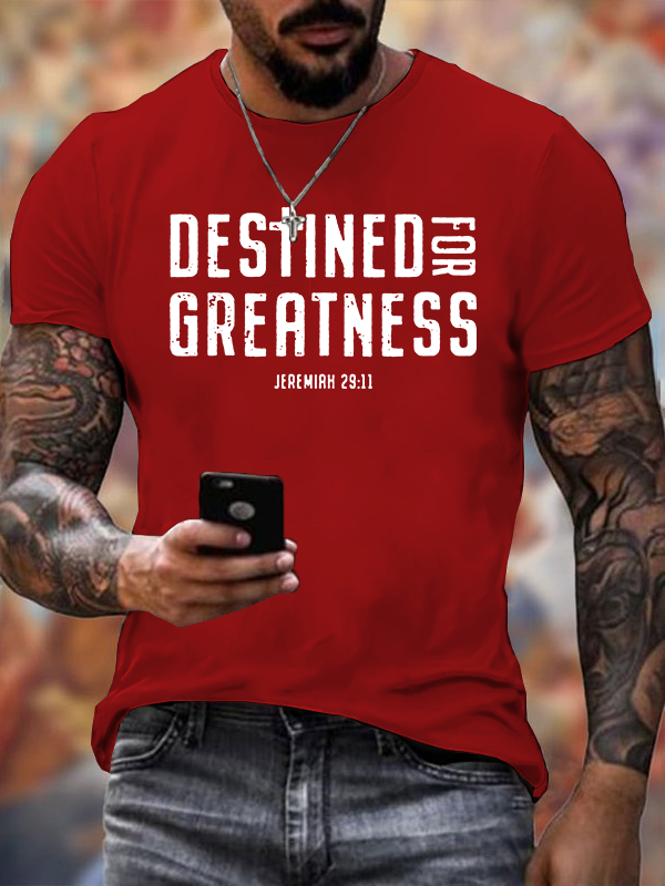 Destined for Greatness Cross Jesus God Christian Cotton T-Shirt
