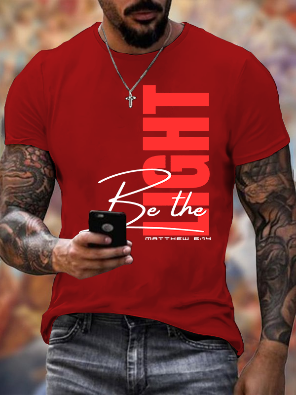 Be The Light Jesus God Christian Cotton T-Shirt