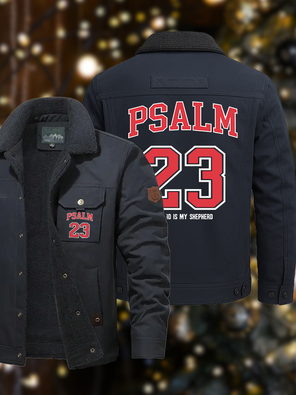 Men's Psalm 23 Casual Fleece-Lined Jacket