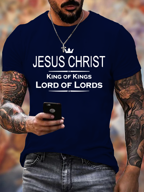 King Of Kings Lord Of Lords Jesus God Christian Cotton T-Shirt