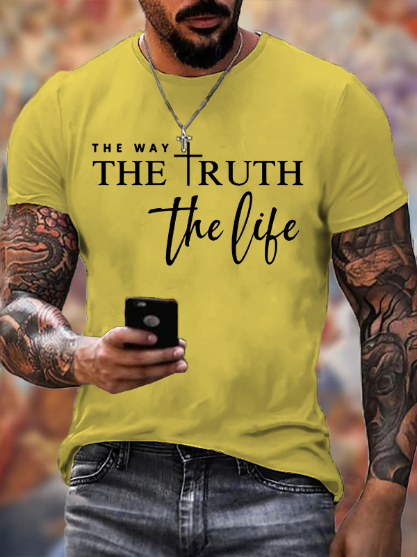 The Way The Truth The Life Jesus God Christian Cotton T-Shirt