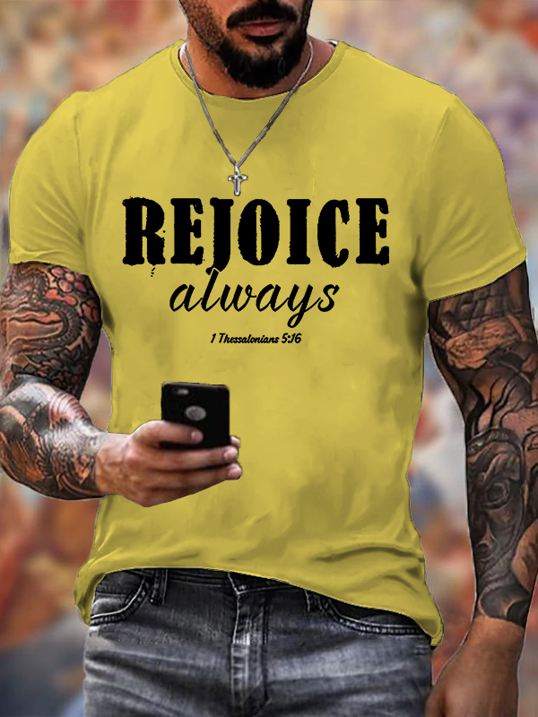 Rejoice Always Jesus God Christian Cotton T-Shirt