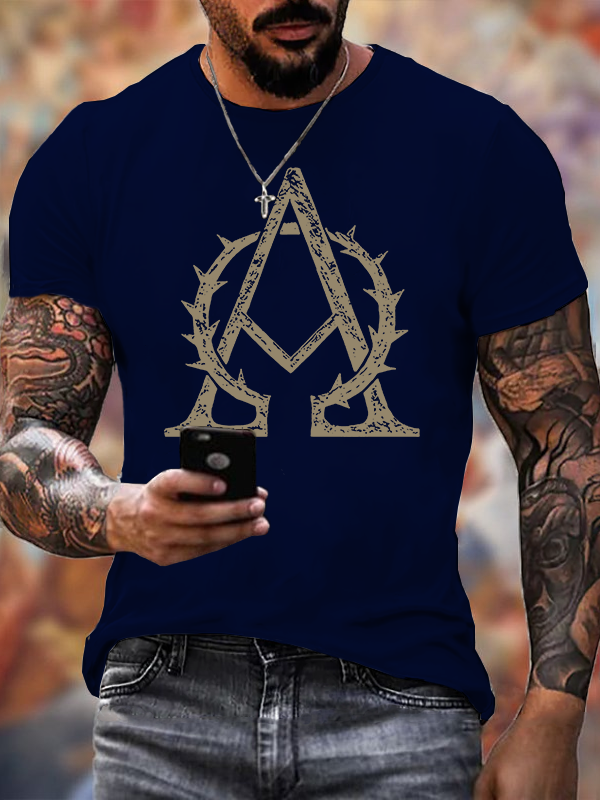 Alpha and Omega Jesus God Christian Cotton T-Shirt