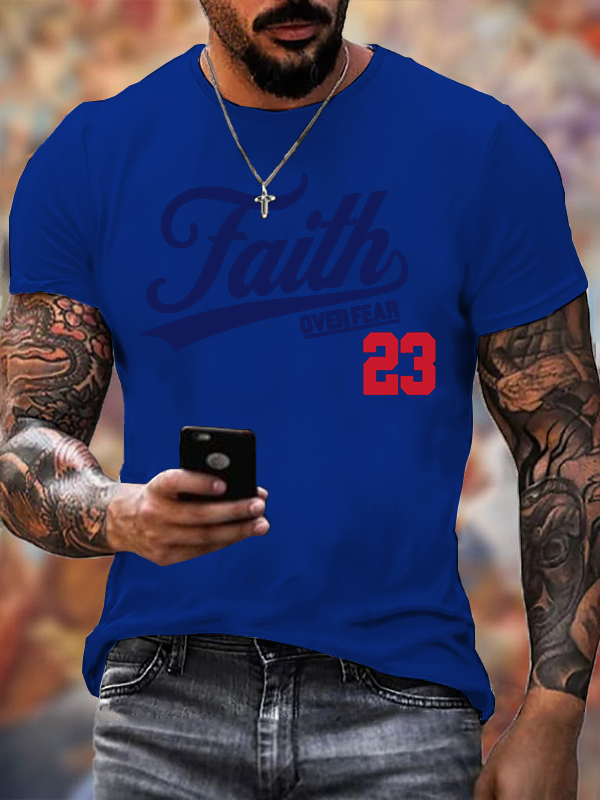 Faith Over Fear Jesus God Christian Cotton T-Shirt