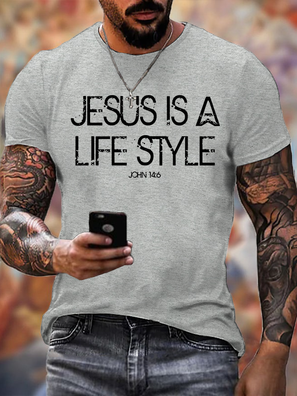 Jesus Is A Life Style Jesus God Christian Cotton T-Shirt