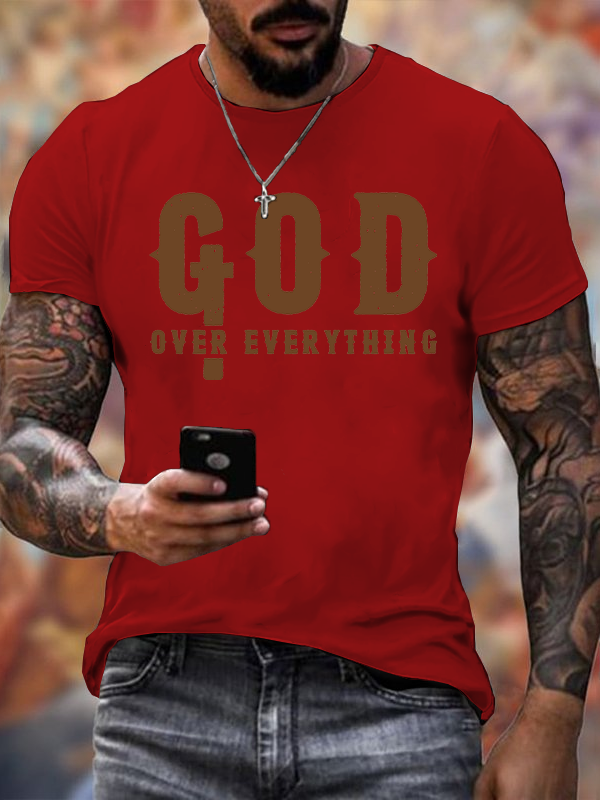 God over Everything Jesus God Christian Cotton T-Shirt